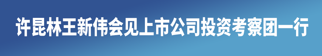 许昆林王新伟会见上市公司投资考察团一行